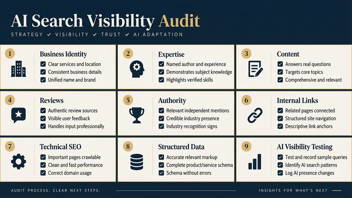 AI search visibility checklist for businesses