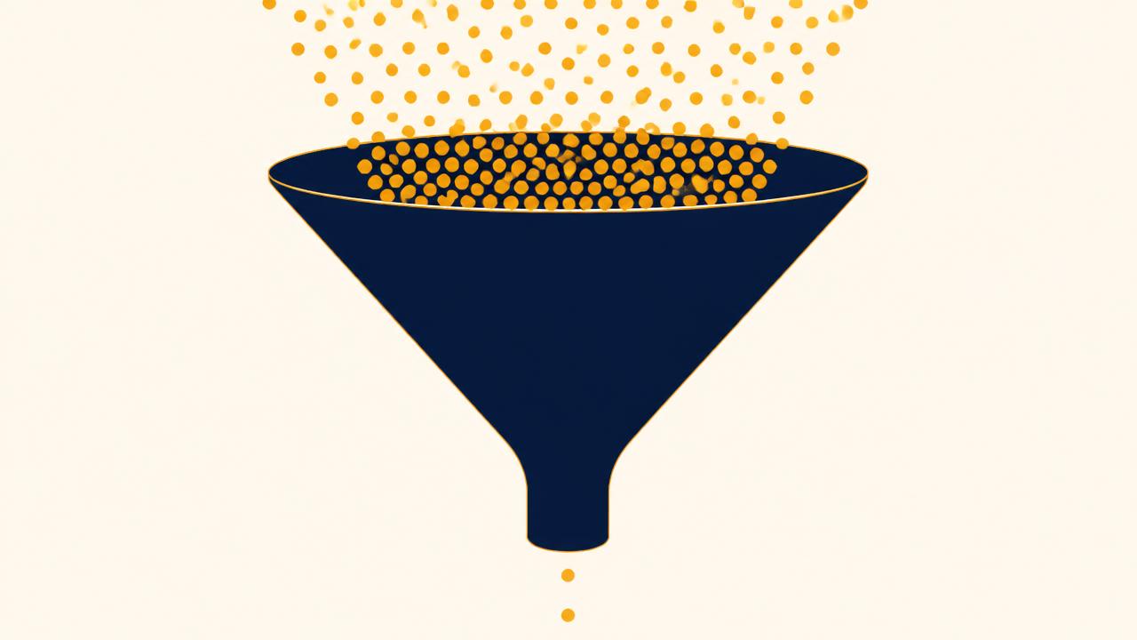 Funnel diagram showing Meta Ads leads pouring in at the top but only a trickle of sales at the bottom
