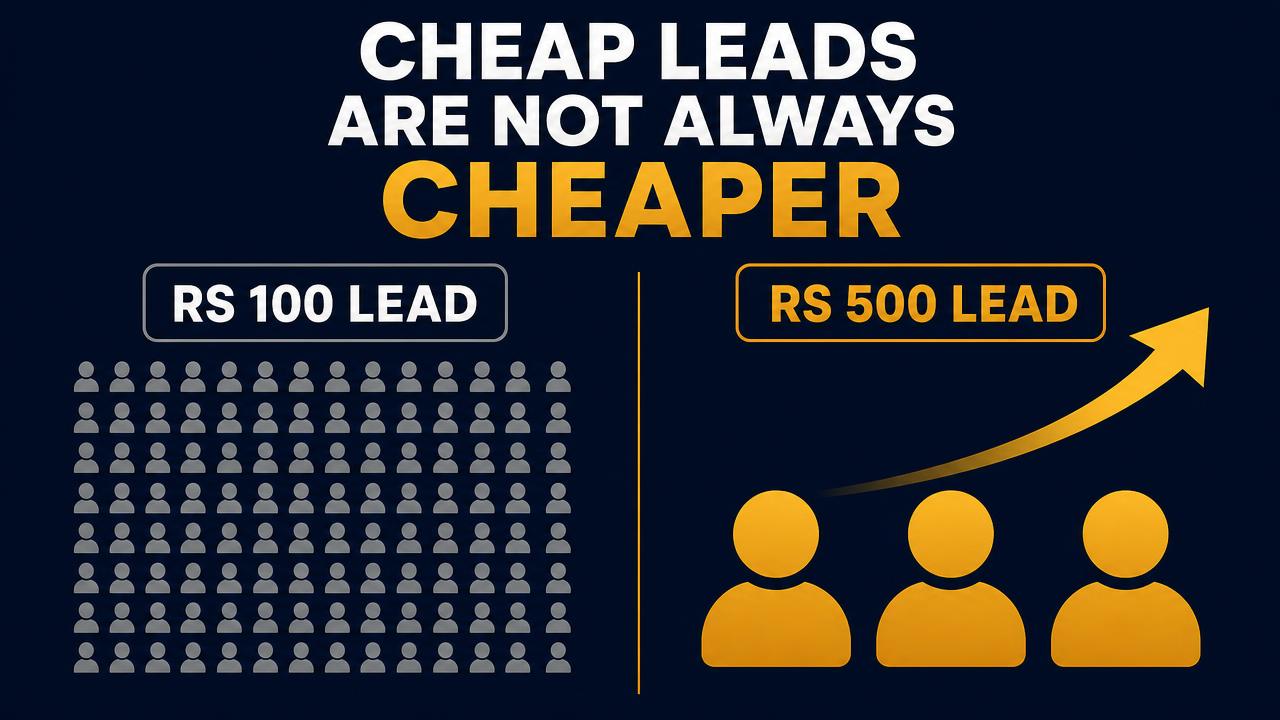 Comparison of cheap leads versus expensive leads in performance marketing and their impact on revenue